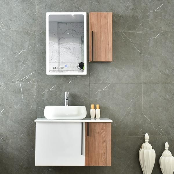 European Sanitary Ware MDF Color Contrast Wash Basin Bathroom Vanity with Side Cabinet