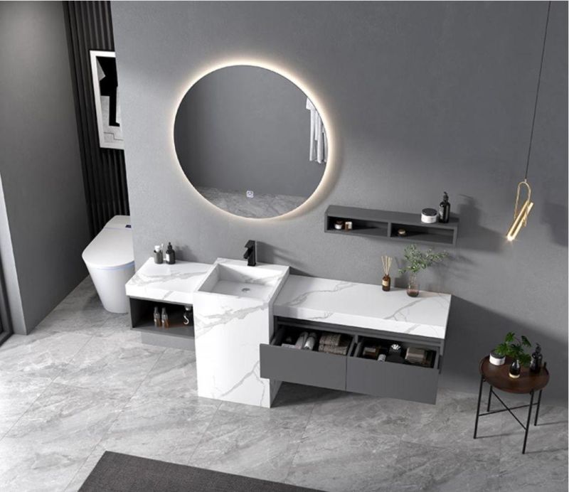 Rock Plate Bathroom Basin Cabinet Faucet Accessories Set Household Integrated Ceramic Basin Vanity