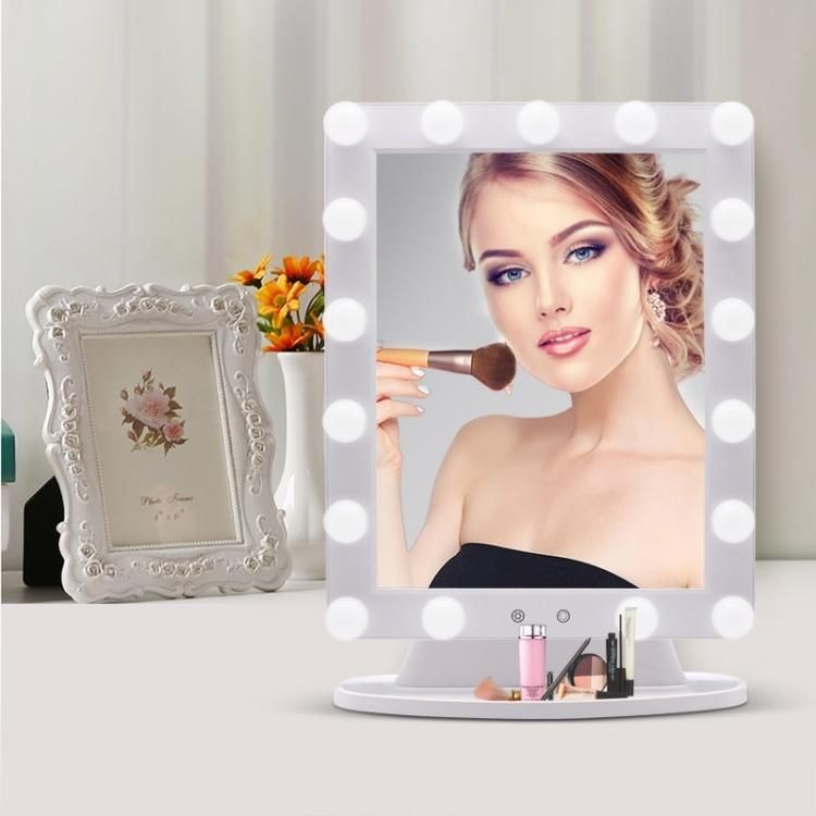 Hollywood Vanity LED Bulb Mirror Cosmetic Tabletops Lighted Compact Makeup