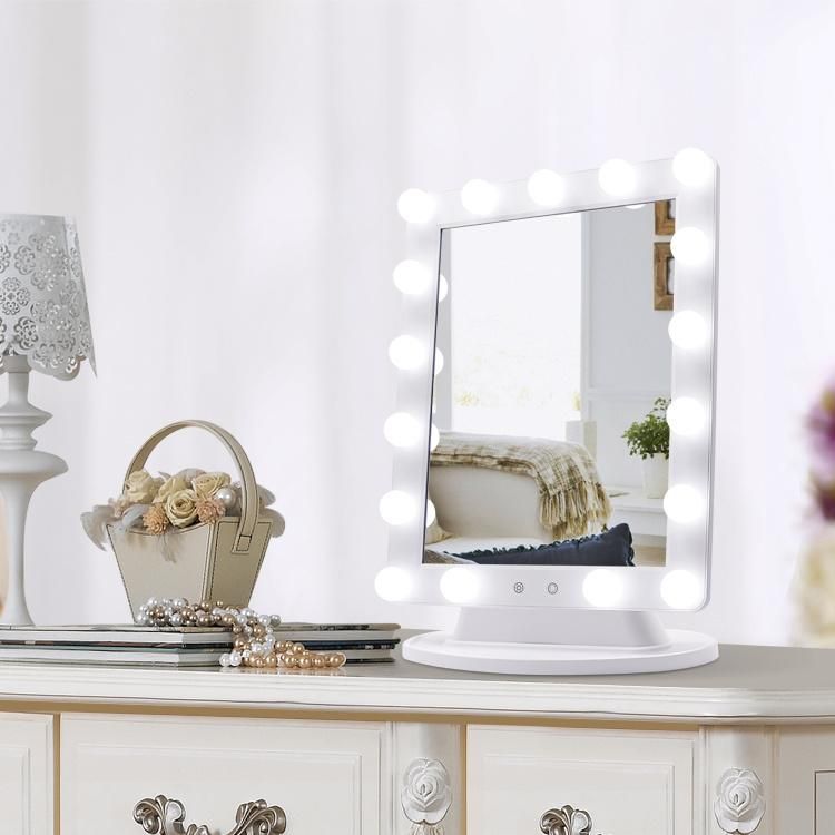 Hollywood Vanity LED Bulb Mirror Cosmetic Tabletops Lighted Compact Makeup