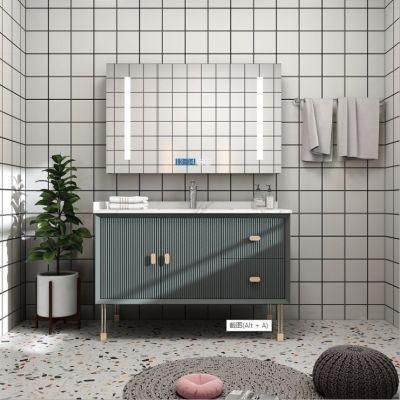 Nordic Rock Board Integrated Bathroom Cabinet Combined Washstand Oak Wash Basin Modern Simple Intelligent Mirror Cabinet Bathroom Cabinet