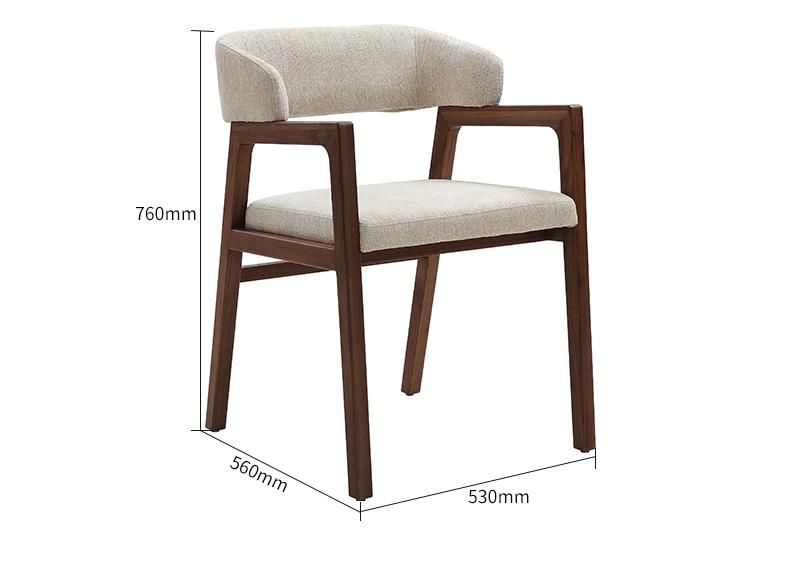 The New Fashion Solid Wood Armrest Dining Chair