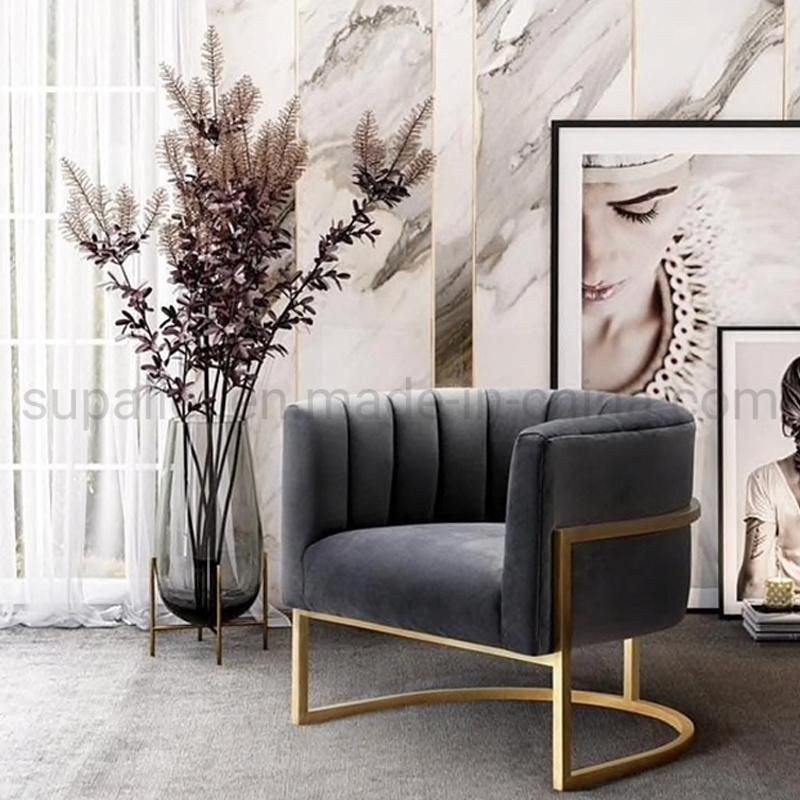 Hot Sale Modern Gold Metal Frame Luxury Accent Leisure Chair