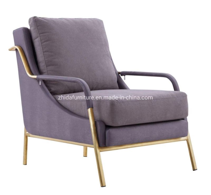 Modern Furniture Gold Frame Hotel Lobby Bedroom Fabric Chair