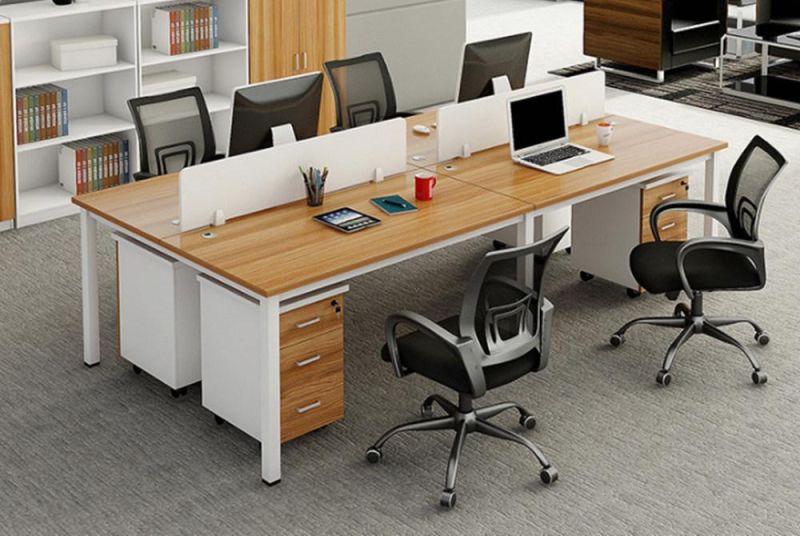 Modern Chinese Melamine 4 Person Office Workstations Custom Office Furniture