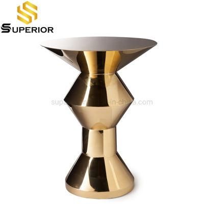 Stainless Steel Gold Frame High Table for Outdoor Bar Furniture