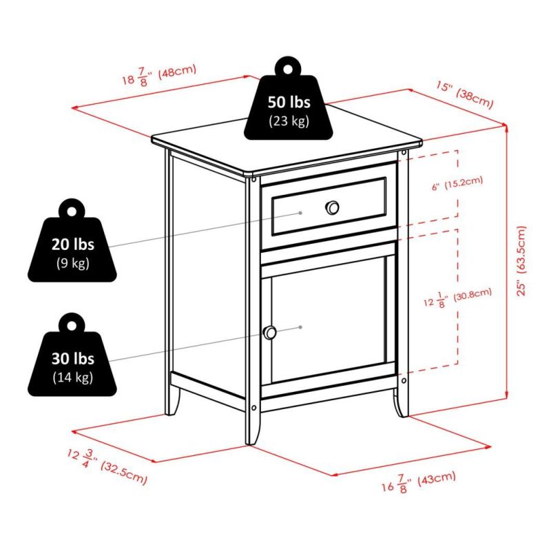 Wood Eugene Accent Table, Walnut