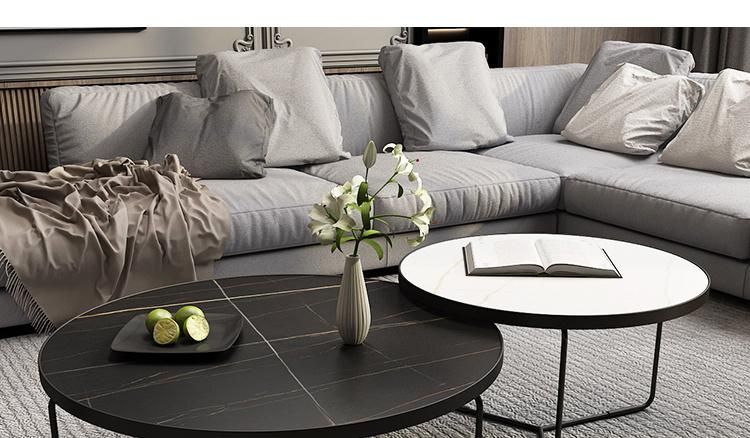 Modern Patio Furniture Living Room Tempered Glass/Marble Round Coffee Table