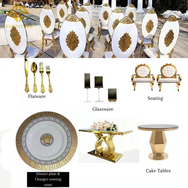 Modern Wedding Furniture Gold Design Stainless Steel Round Cake Table