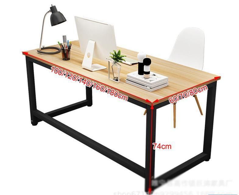 Reinforced Simple Computer Desk Student Desk Double Desk Table Home Writing Desk Steel and Wood Desk