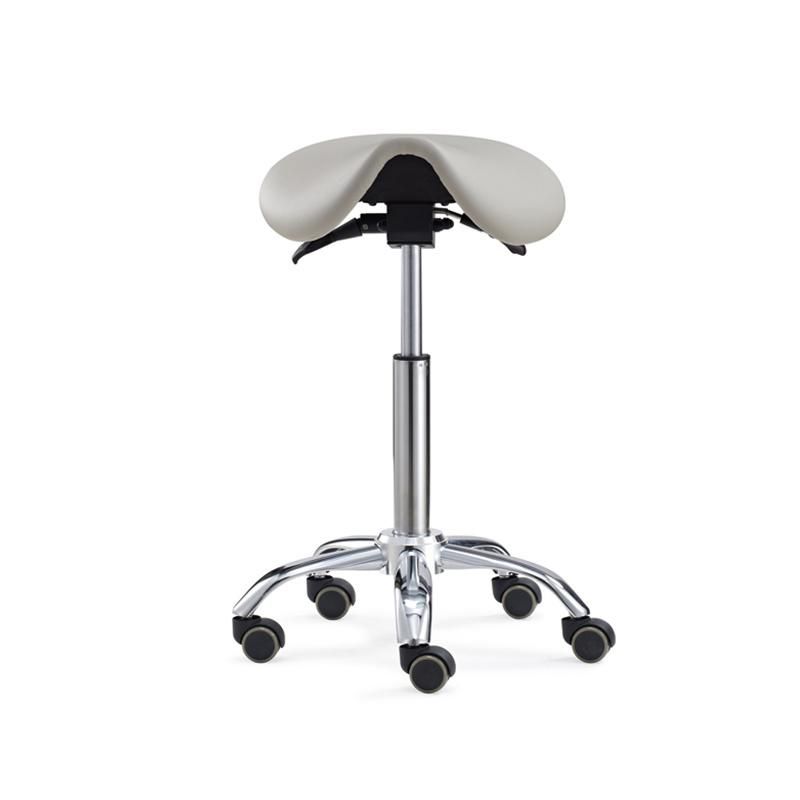 Ergonomic Saddle Chair - Comfortable Saddle Stool with Wheels - Swivel Salon Cutting Stool for Kitchen, Salon, SPA, Tattoo, Pedicure, Massage -E