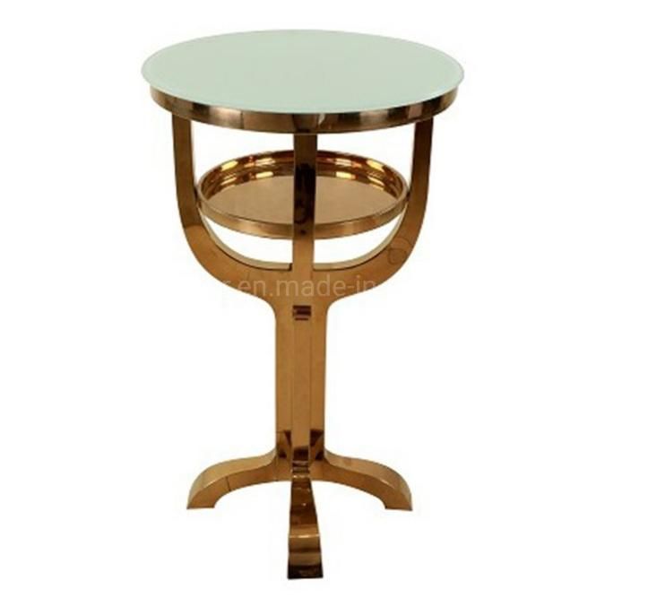 Hotel Furniture Modern Metail Frame Gold Bar Tables