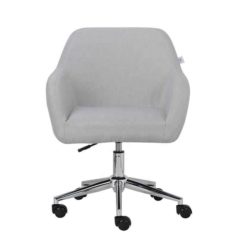 Wholesale Adjustable White Leisure High Modern Bar Chair Swivel Office PC Desk Computer Chair with Electroplated Base