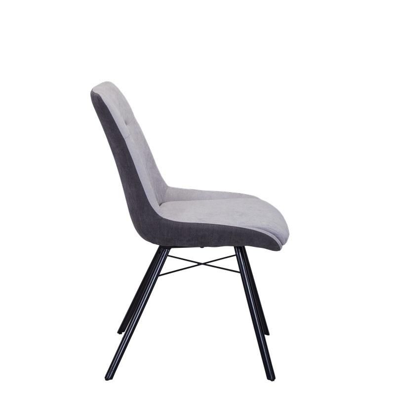 Modern Home Office Restaurant Furniture Fabric Comfortable Dining Chairs with Metal Legs