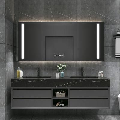 The Hotel Modern Light Luxury Multi-Mirror Rock Board Countertop Bathroom Cabinet