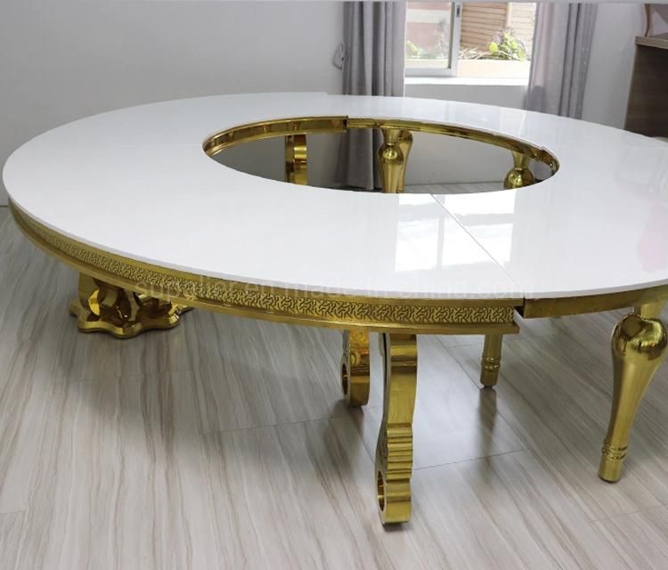 Hotel Restaurant Royal Stainless Steel Round Half Moon Dining Table