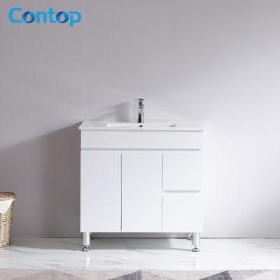 OEM and ODM Good Quality Modern Timber Wood Bathroom Vanity with Metal Leg