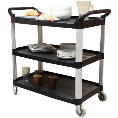 Durable Plastic Trolley Multifunctional Hotel Kitchen Plastic Serving Cart Wheels Trolley