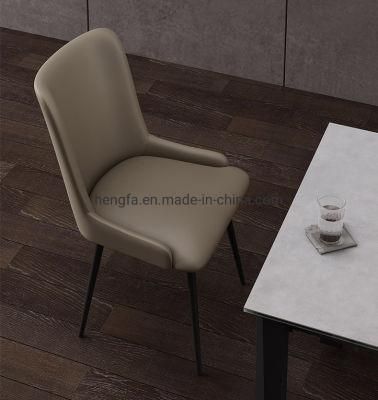 Modern Hotel Restaurant Furniture Canteen Metal Leather Dining Chairs