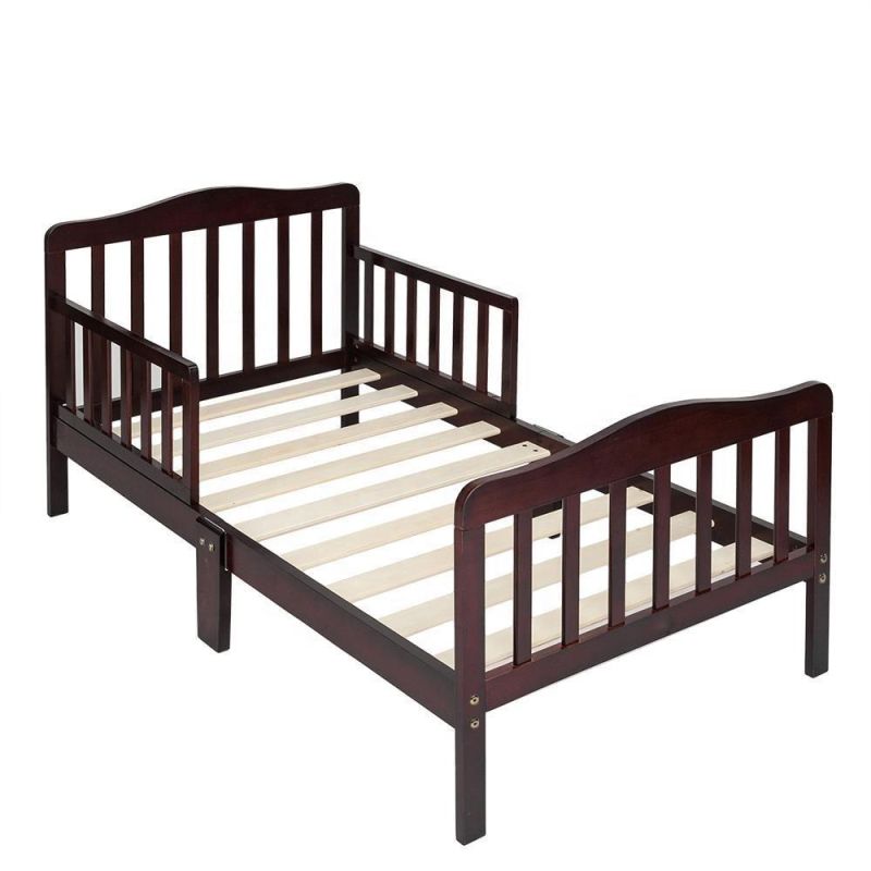 Custom Children′s Wood Frame Bed with Safety Guardrails for Kids