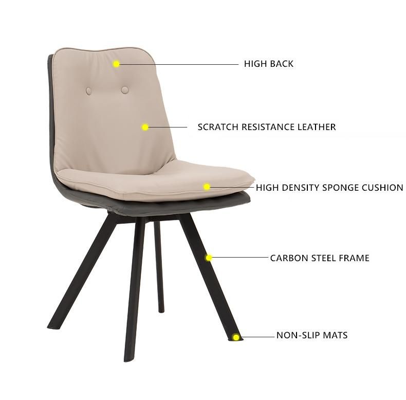 China Wholesale Home Furniture Soft Upholstered Backrest Leather Dining Chairs