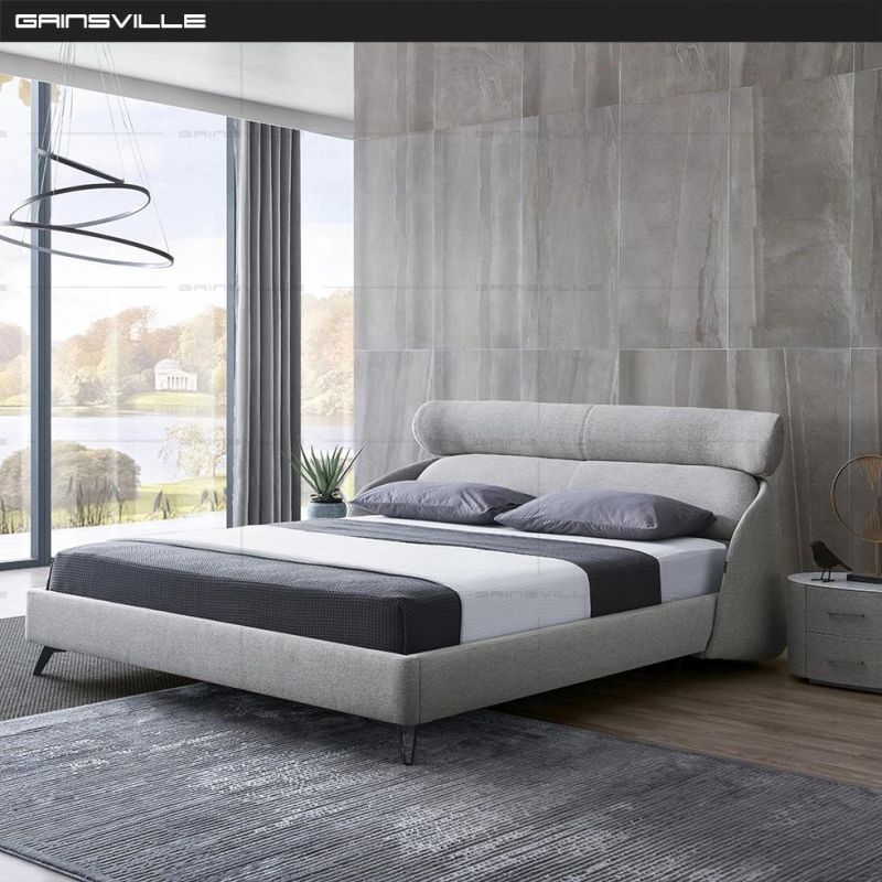 Factory Made Bedroom Bed with Metal Headboard for Home Furniture