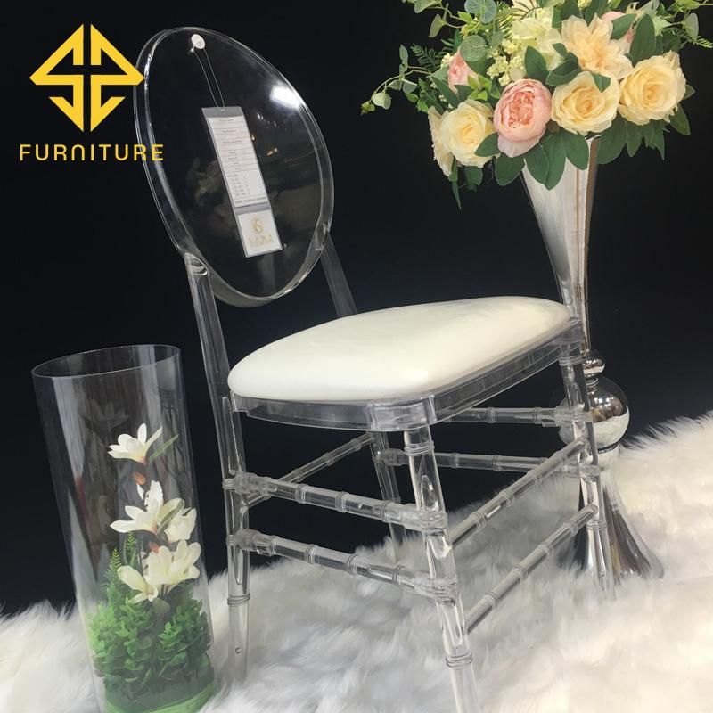 Modern design Clear Acrylic Resin Wedding Dining Chair for Banquet Event Used