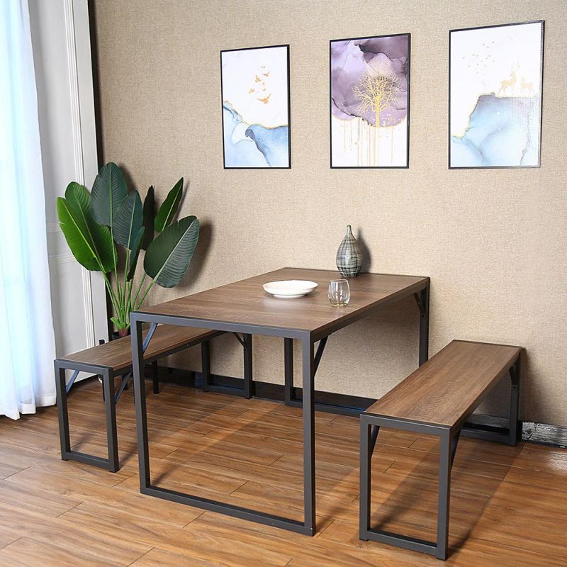 Modern Wooden New Design Restaurant Furniture Wood Dining Table Set and Chairs for Living Room