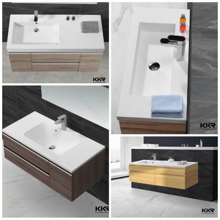 Italian Wall Mounted Hotel Single Solid Surface Bathroom Vanity