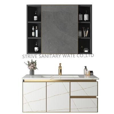 Modern Cabinet Basin Aluminium Bathroom Vanity with Dtc Hinge, Slide Hinge