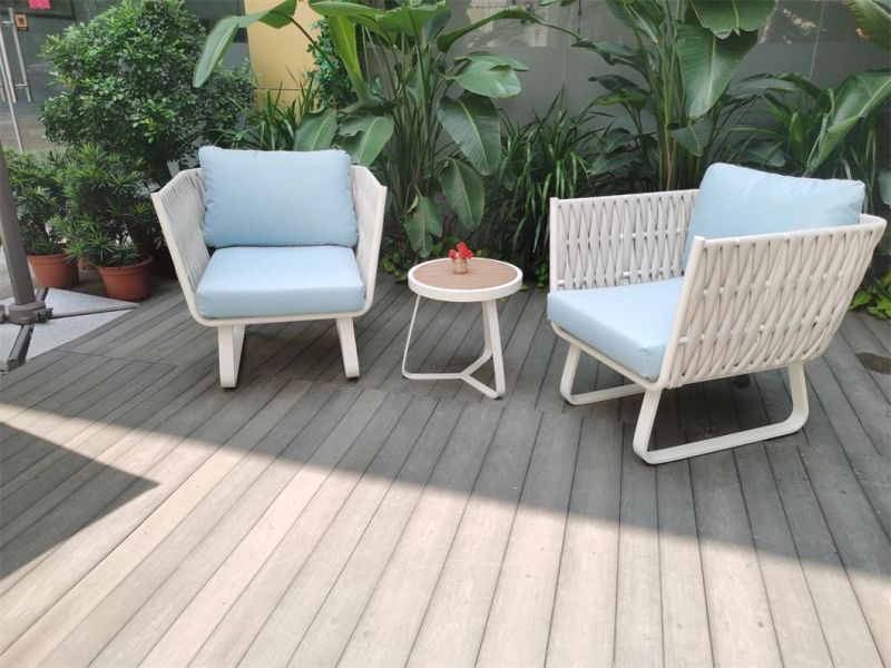 Modern Aluminum Rattan Outdoor Furniture Garden Outdoor Coffee Table and Chairs Set