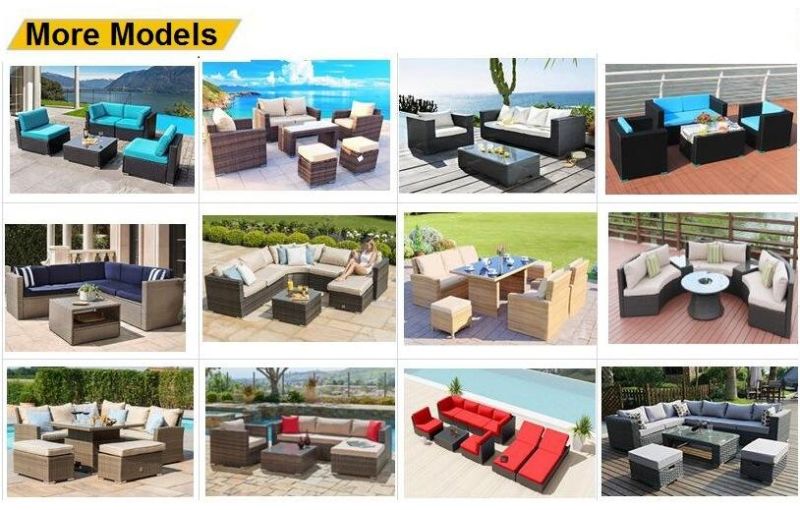 Modern Patio Hotel Outdoor Rattan Garden Wicker Sofa Set Furniture