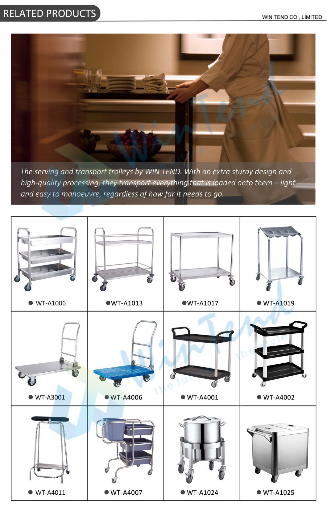 Hotel Kitchen Equipment 2 Tiers Nickel Chrome Wire Service Trolley