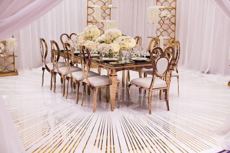 Wedding Space Saving Dining Tables and Chairs of Love Back