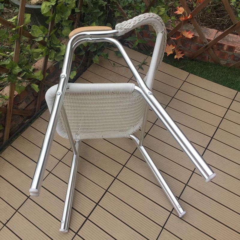 Modern Garden Restaurant Furniture Aluminum Tube Outdoor Rattan Chair