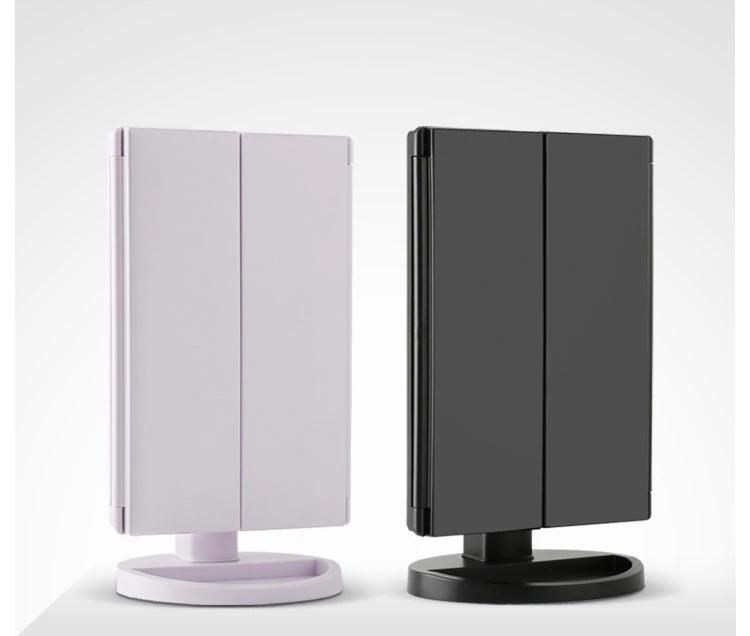 Square Desktop Portable 3 Ways Folding Mirrors for Makeup