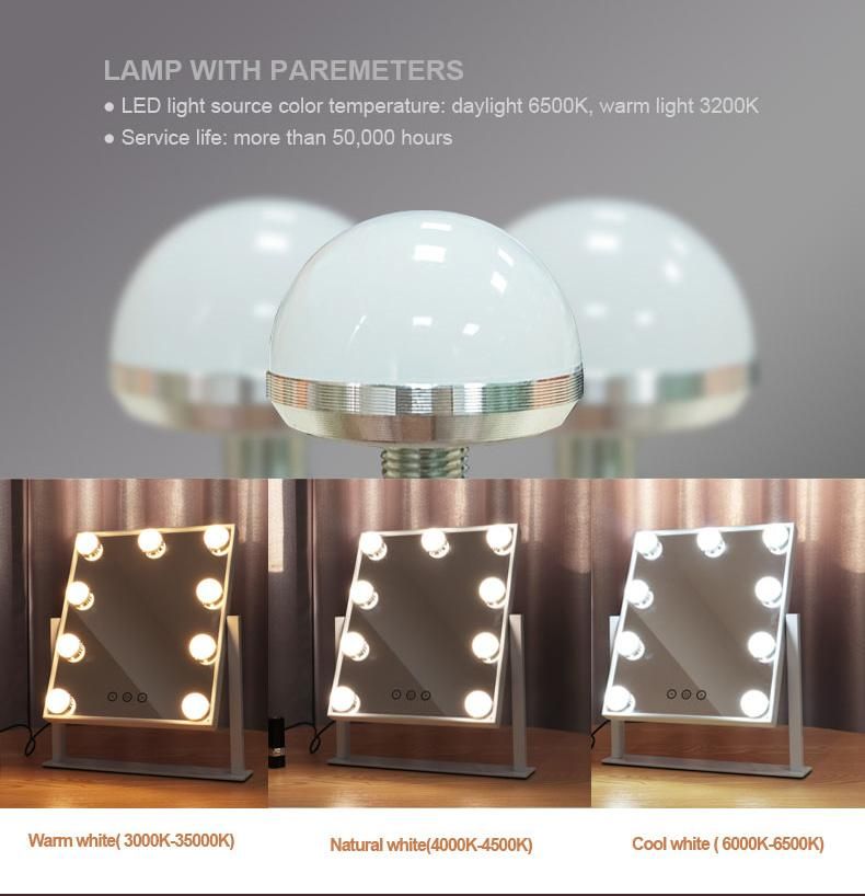 Desktop LED Bulb Makeup Lighted Hollywood Vanity Mirror