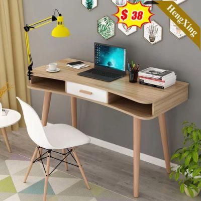 Modern Design Wooden Square Student Child Furniture Office Home Square Computer Table with Wood Leg