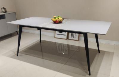 Nova Modern Design Extendable Dining Table Marble Melamine Finish Living Room Folding Table Furniture