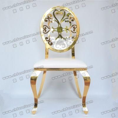 Modern Stainless Gold Oval Stainless Steel Wedding Chairs Yc-Ss44