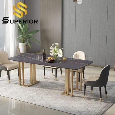 American Style Morden Luxury Black Slate Stone Dining Room Table