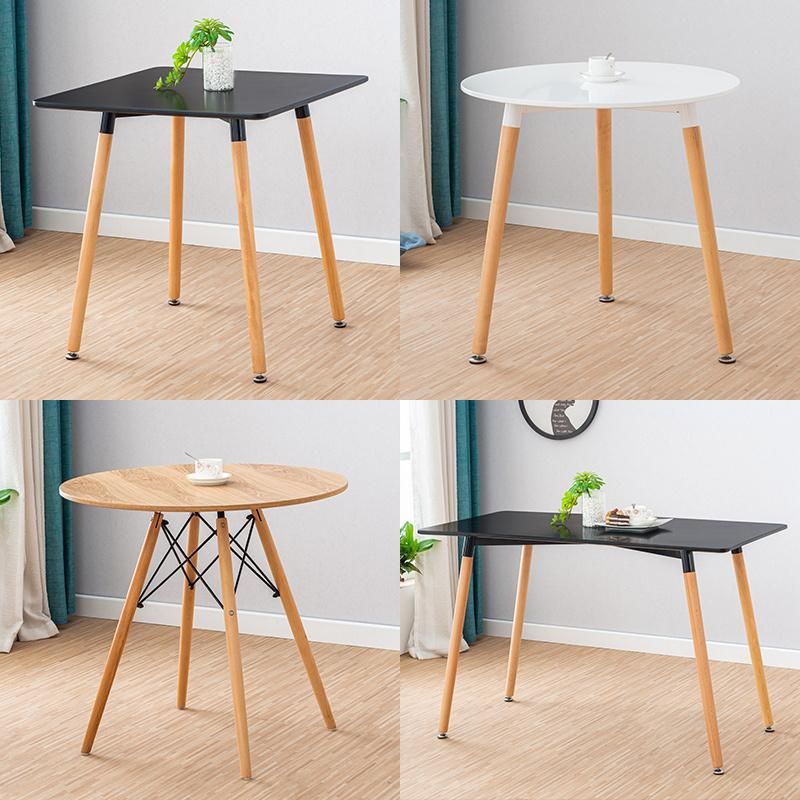 Modern Design Dining Room Furniture Round MDF Top Table Cheap Wholesale Wooden Dining Table