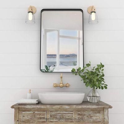 Black Metal Framed Bathroom Mirror for Wall Rectangle Vanity Mirrors Wall Mounted