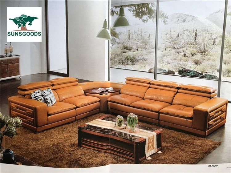 European Modern Home Sectional Function Bonded Leather Leisure Corner Sofa Furniture