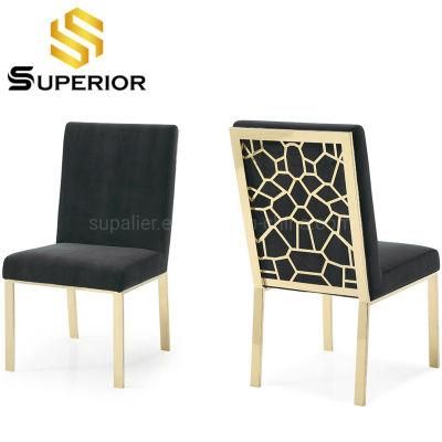 Vintage Black Fabric Cushion Dinner Chair for Home Restaurant Furniture