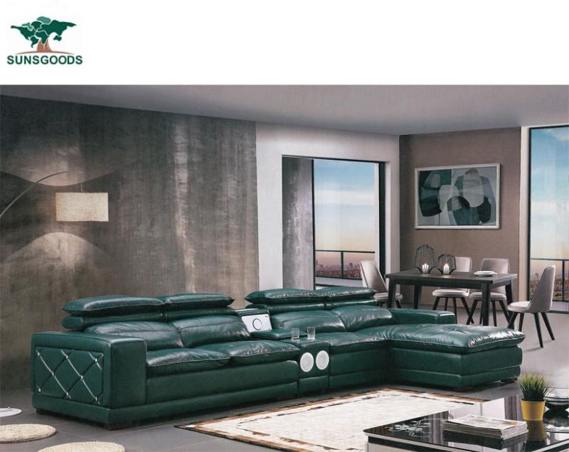 European Modern Home Sectional Function Bonded Leather Leisure Corner Sofa Furniture