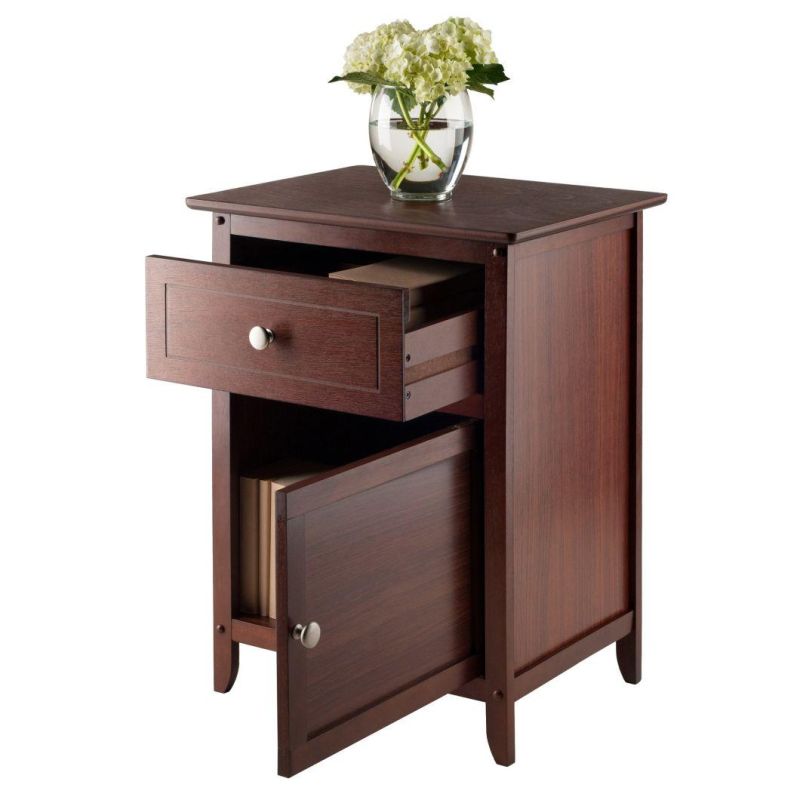 Wood Eugene Accent Table, Walnut