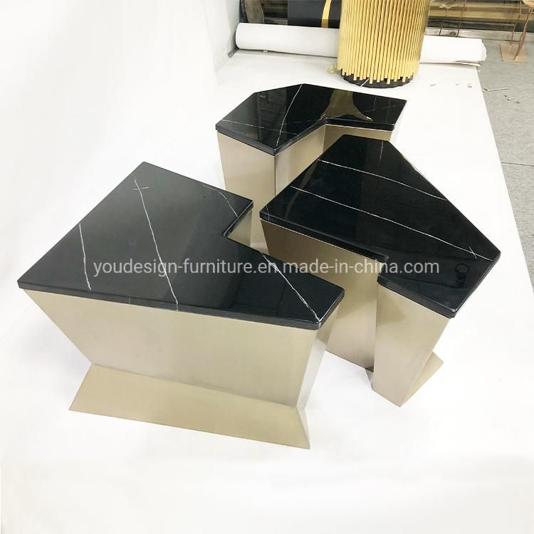 Modern Living Room 3 Piece a Set Coffee Table Set Furniture Marble Top Table Coffee Modern Furnitures