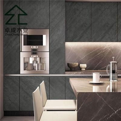 Black MDF Faced Melamine Kitchen Cabinet with Hinge