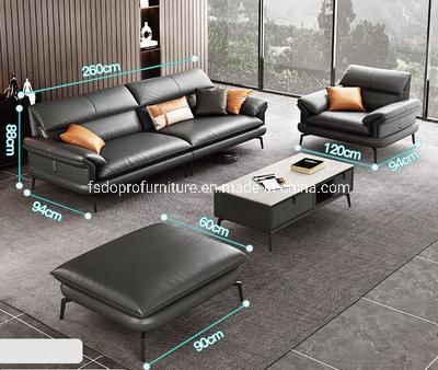 Real Leather High Classic Luxury Home Furniture Sofa Set